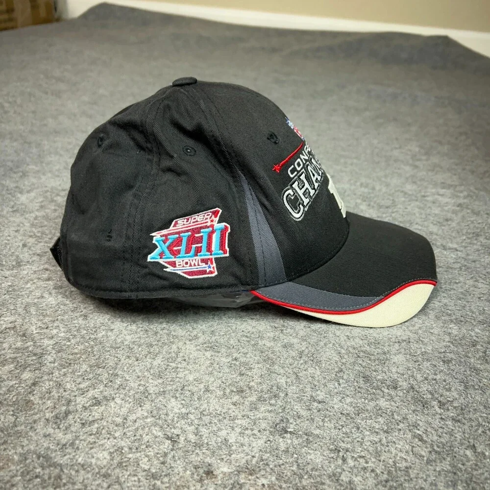 New‎ York Giants Mens Hat Cap Black White Adjustable Super Bowl XLII Reebok NFL